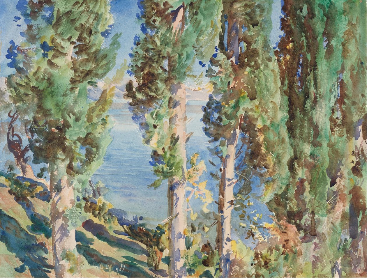Korfu- Cypresser af John Singer Sargent