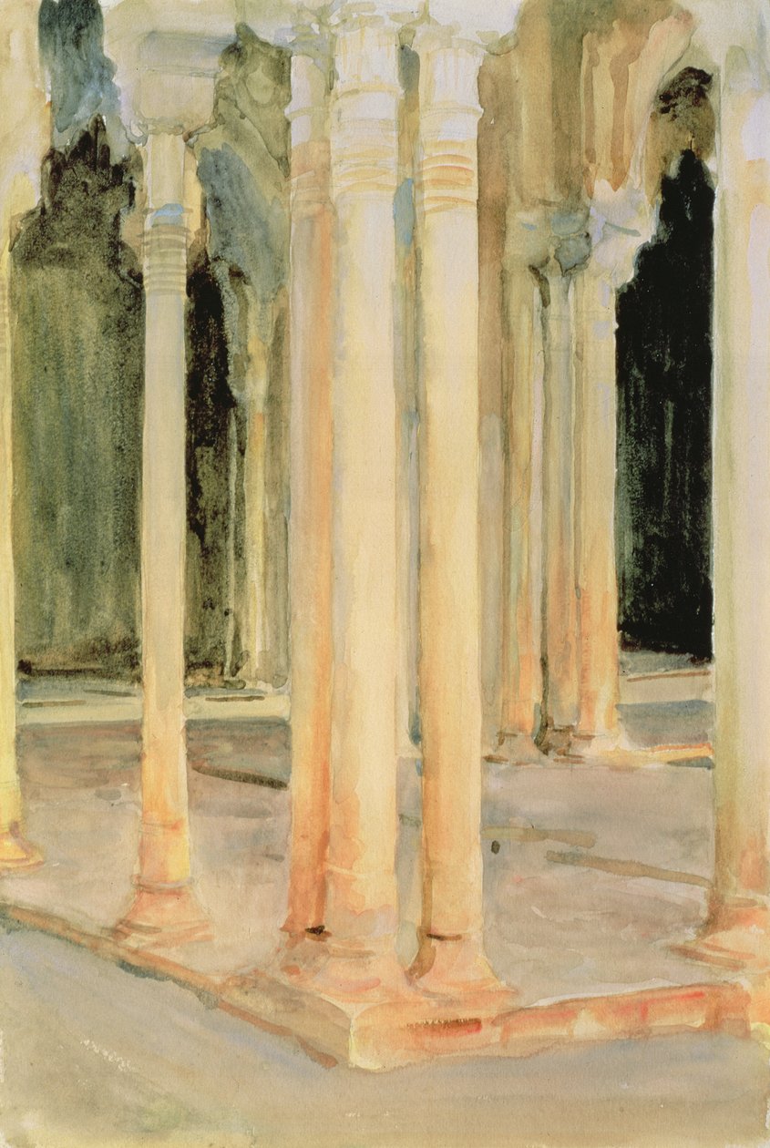 Lions Court, ca. 1912 (wc på papir) af John Singer Sargent