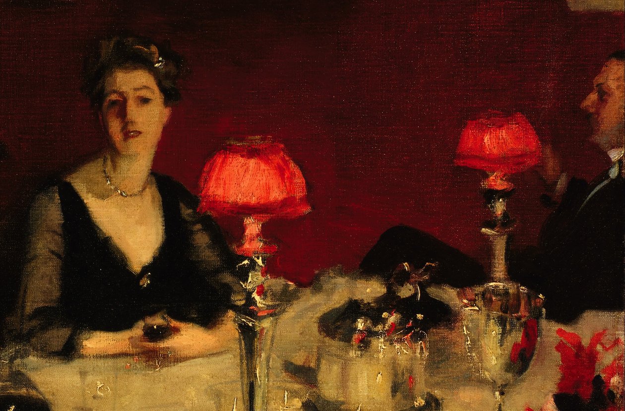 Le Verre de porto: detalje af Albert og Edith Vickers af John Singer Sargent