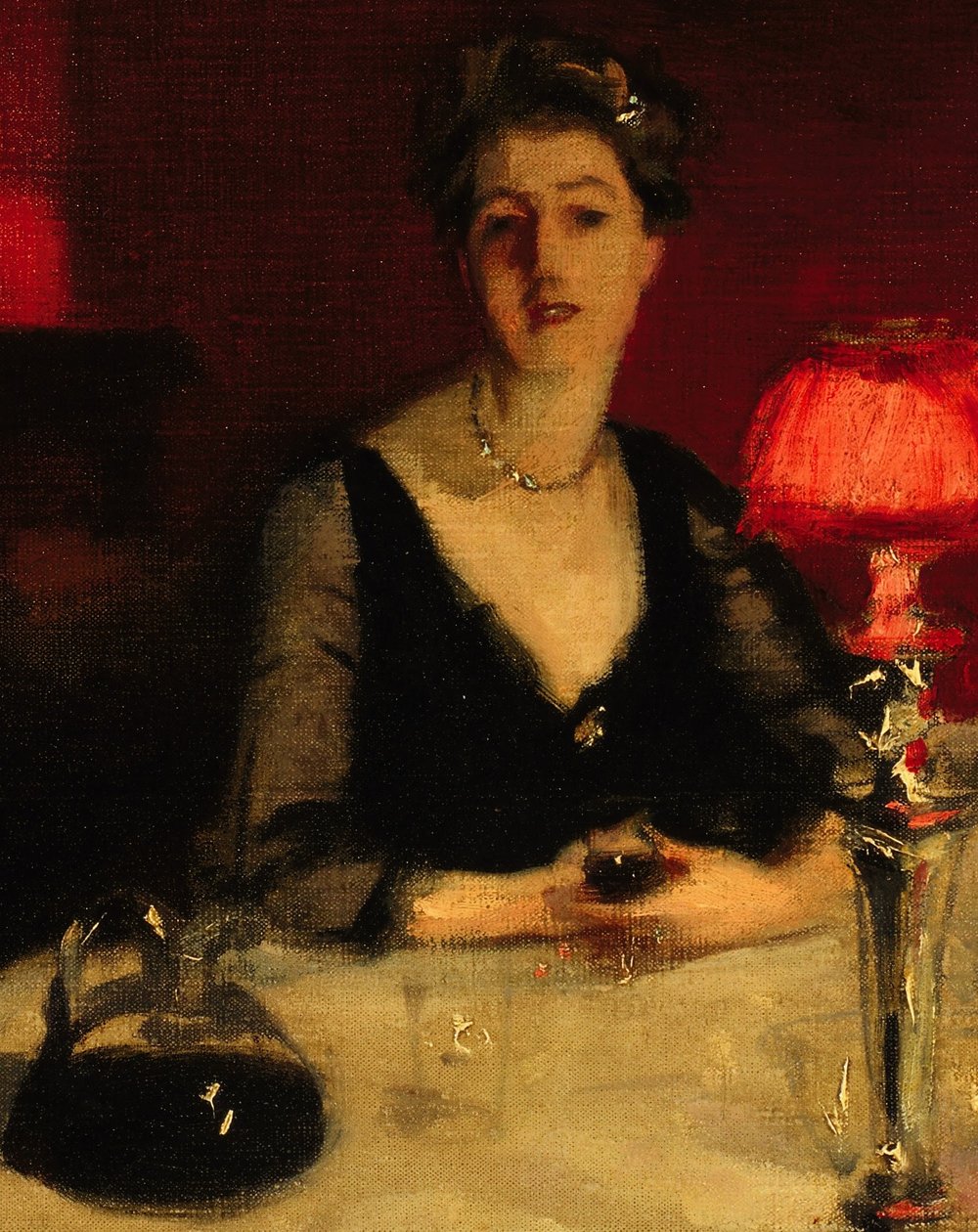 The Glass of Port: detalje af Edith Vickers af John Singer Sargent