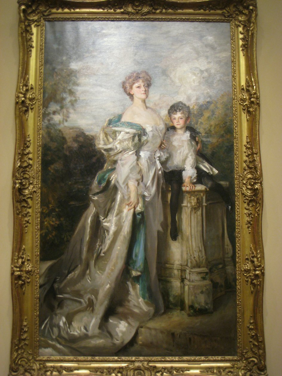 Portræt af Lady Warwick og hendes søn af John Singer Sargent