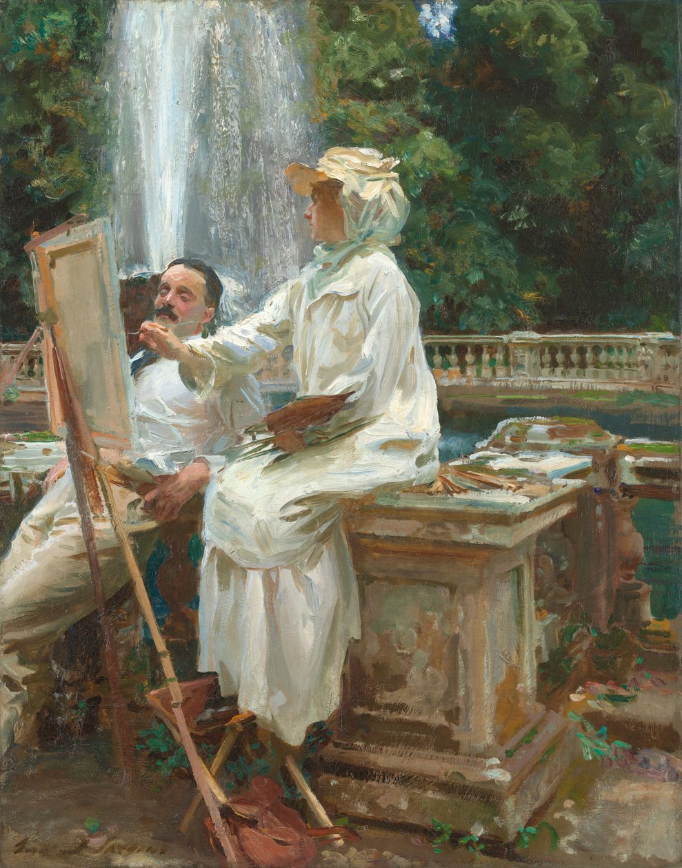 Springvandet, Villa Torlonia, Frascati, Italien af John Singer Sargent