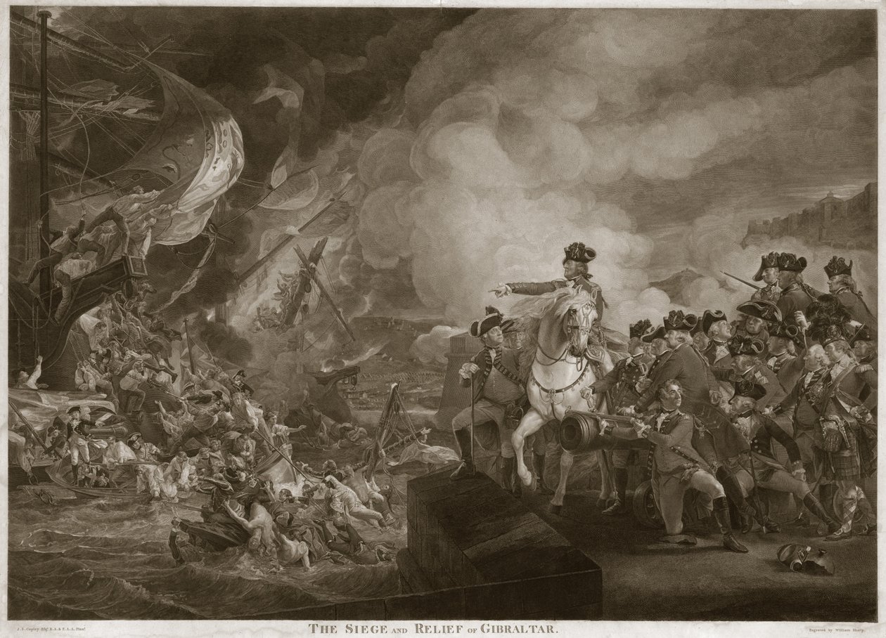 The Siege and Relief of Gibraltar, pub. 1810 af John Singleton Copley