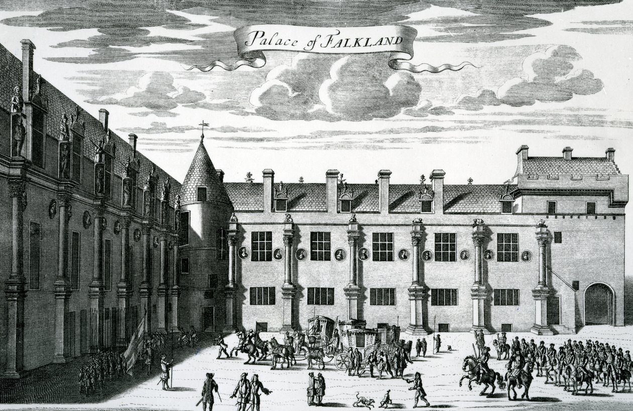 Palace of Falkland, fra "Theatrum Scotiae" af John Slezer, udgivet i 1693 af John Slezer
