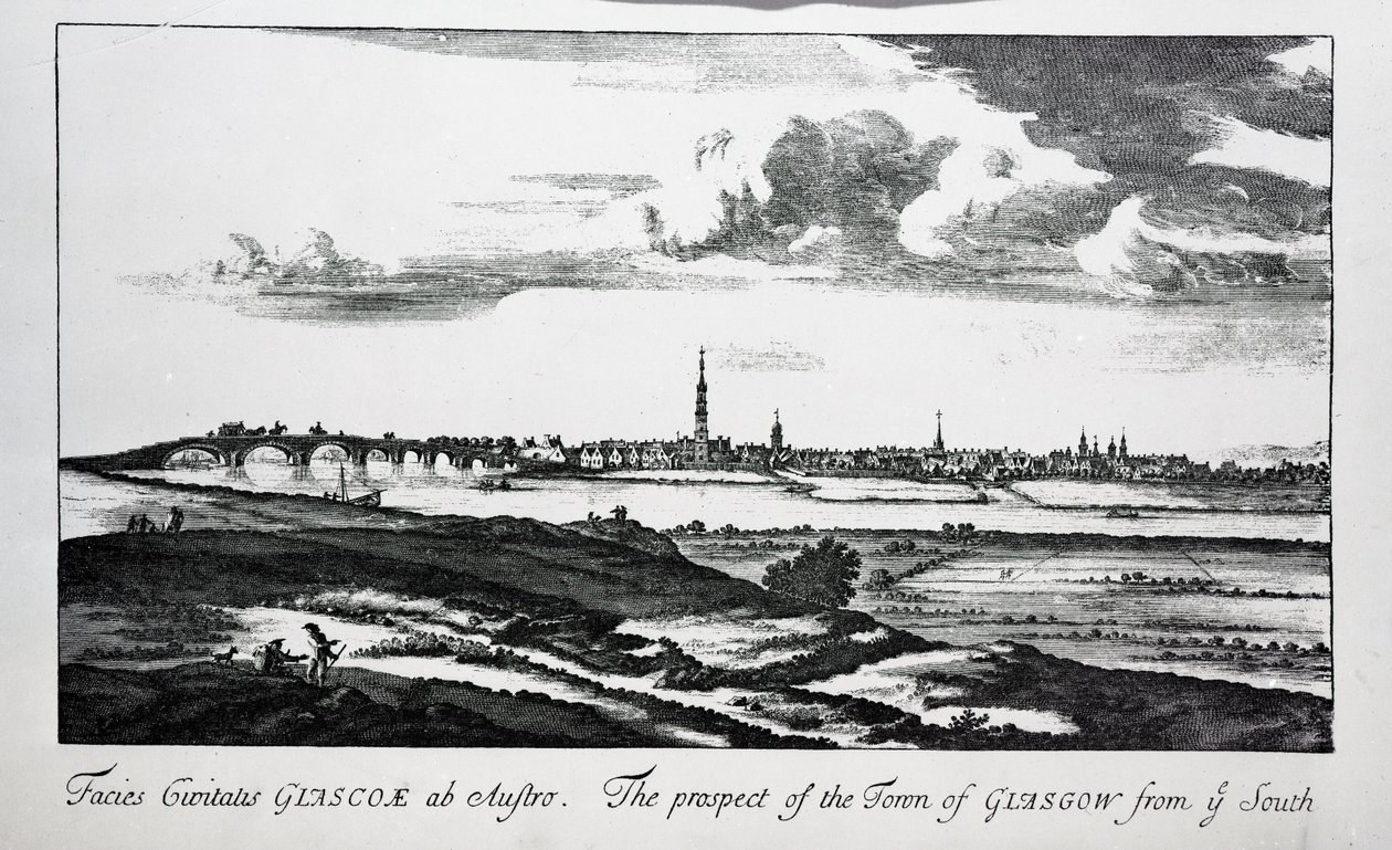 Udsigt over byen Glasgow fra syd, fra "Theatrum Scotiae" af John Slezer, 1693 af John Slezer