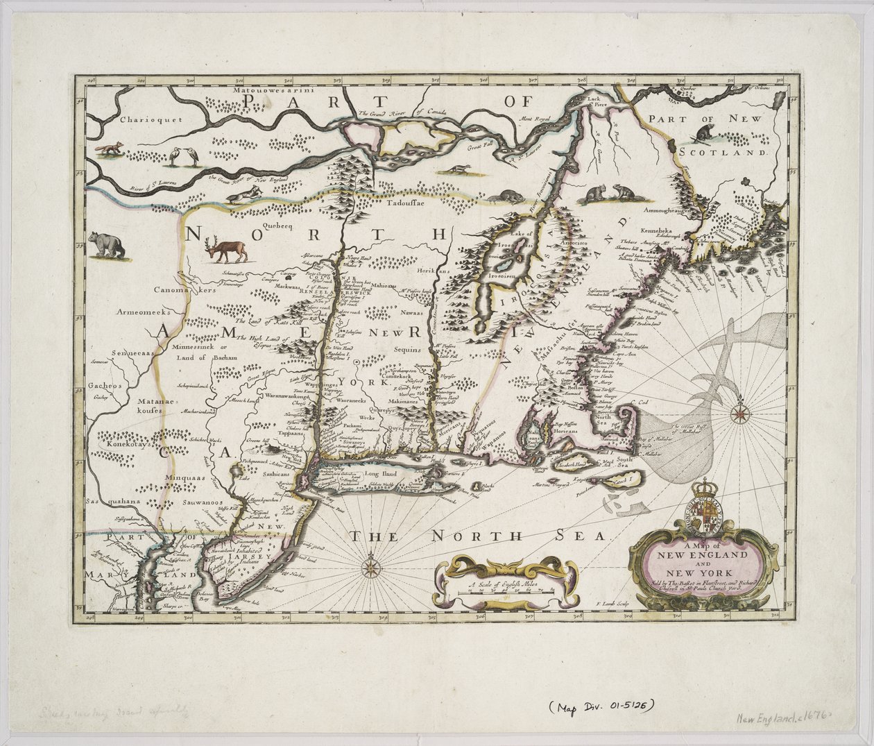 Kort over New England og New York fra John Speed