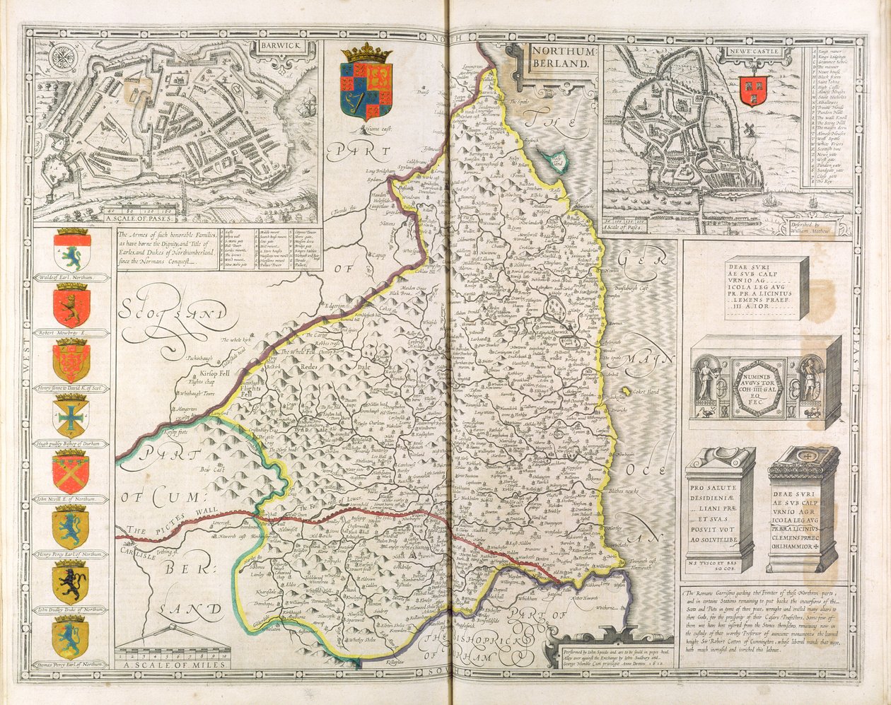 Kort over Northumberland, fra 