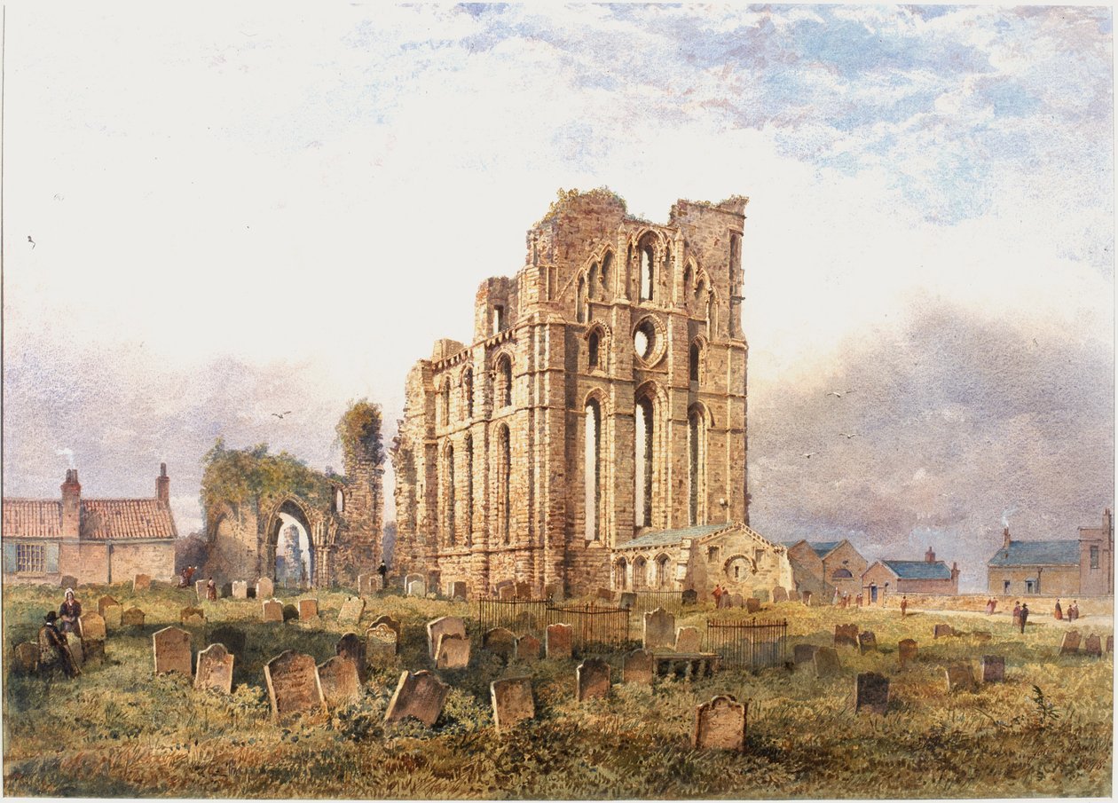 Tynemouth Priory, East End, 1878 (kropsfarve, blyant og wc på papir) af John Storey