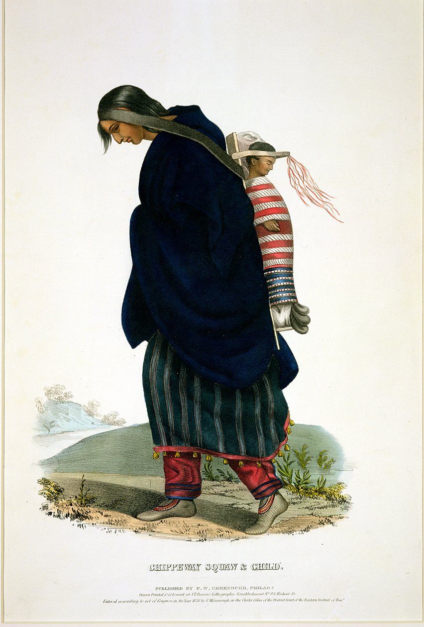 Chippeway Squaw and Child, pub. af F.O.W. Greenough, 1838 af John T. Bowen
