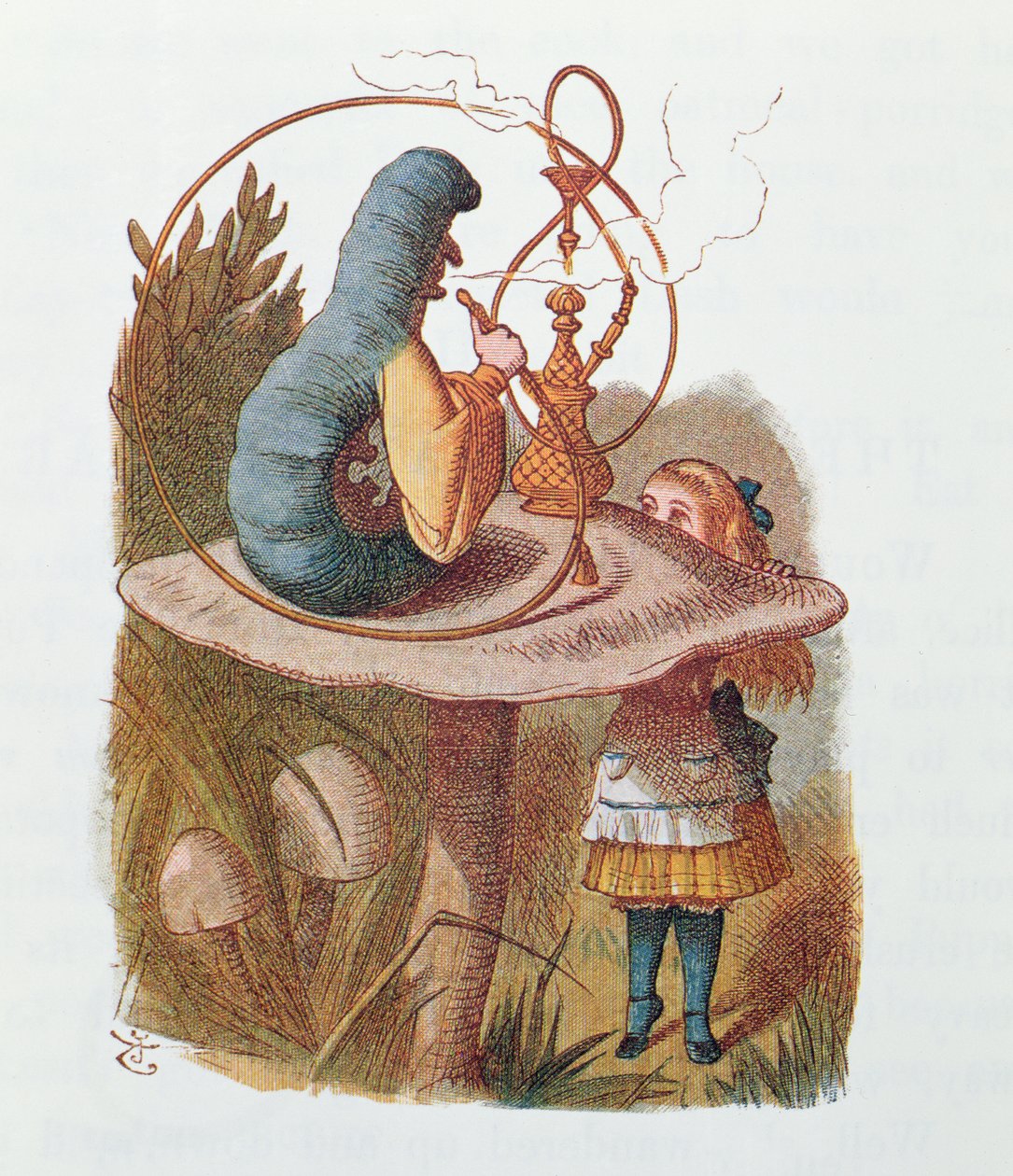 Alice and the Caterpillar, illustration fra 