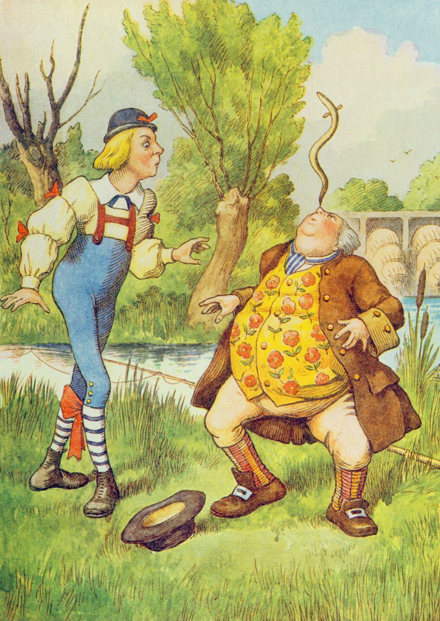 Fader William balancerer en ål på sin næse, illustration fra 