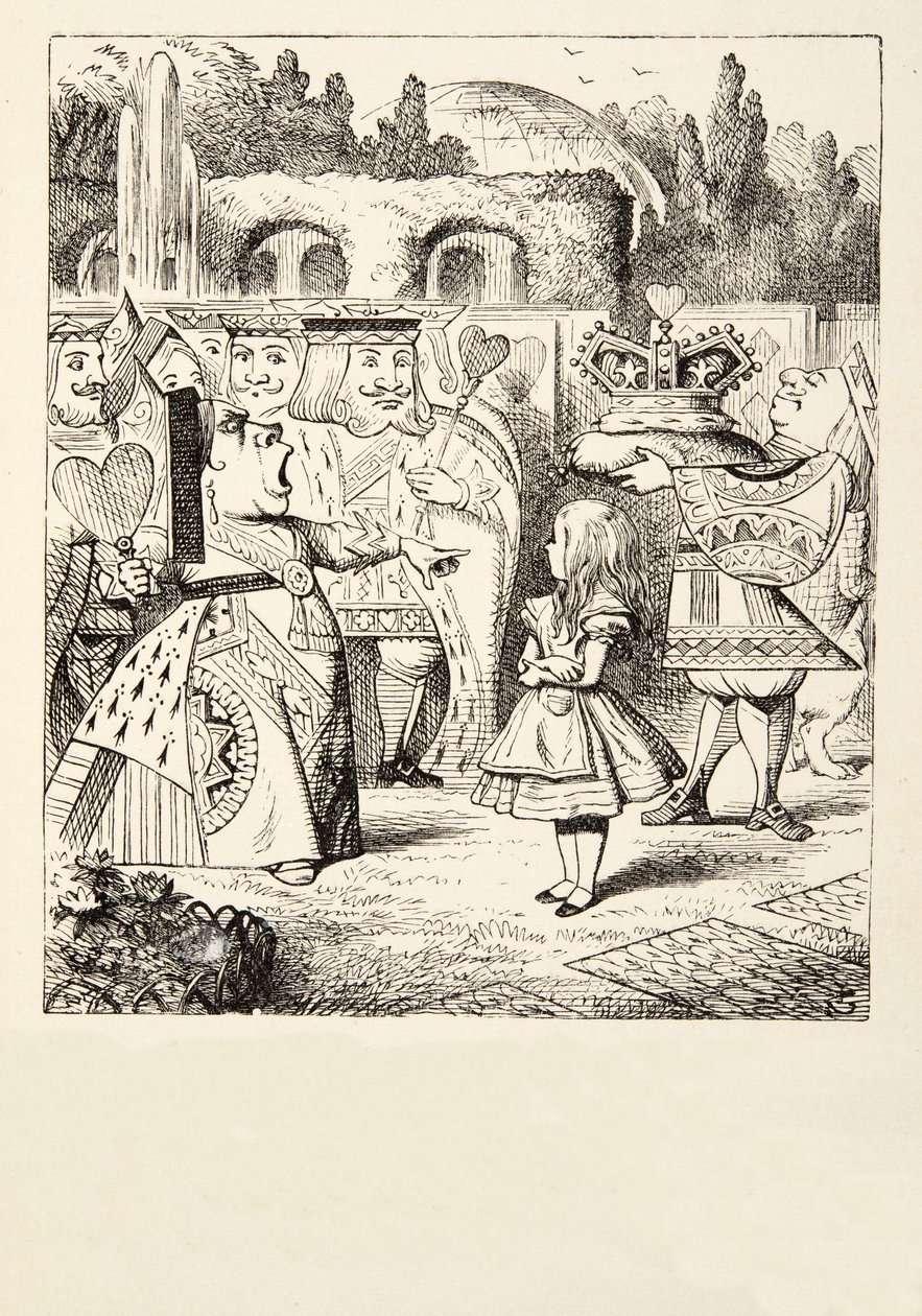Af med hovedet, fra Alices Adventures in Wonderland af Lewis Carroll (1832 - 98), udgivet 1891 af John Tenniel