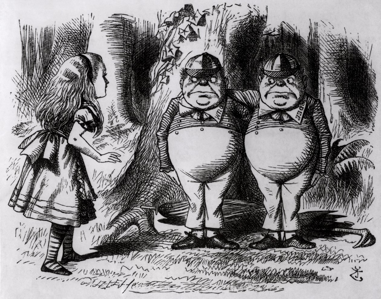Tweedledum og Tweedledee, illustration fra 