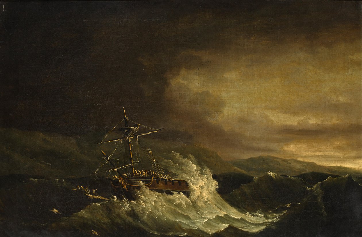 Vraget af H.M.S. Deal Castleoff Puerto Rico af John Thomas Serres