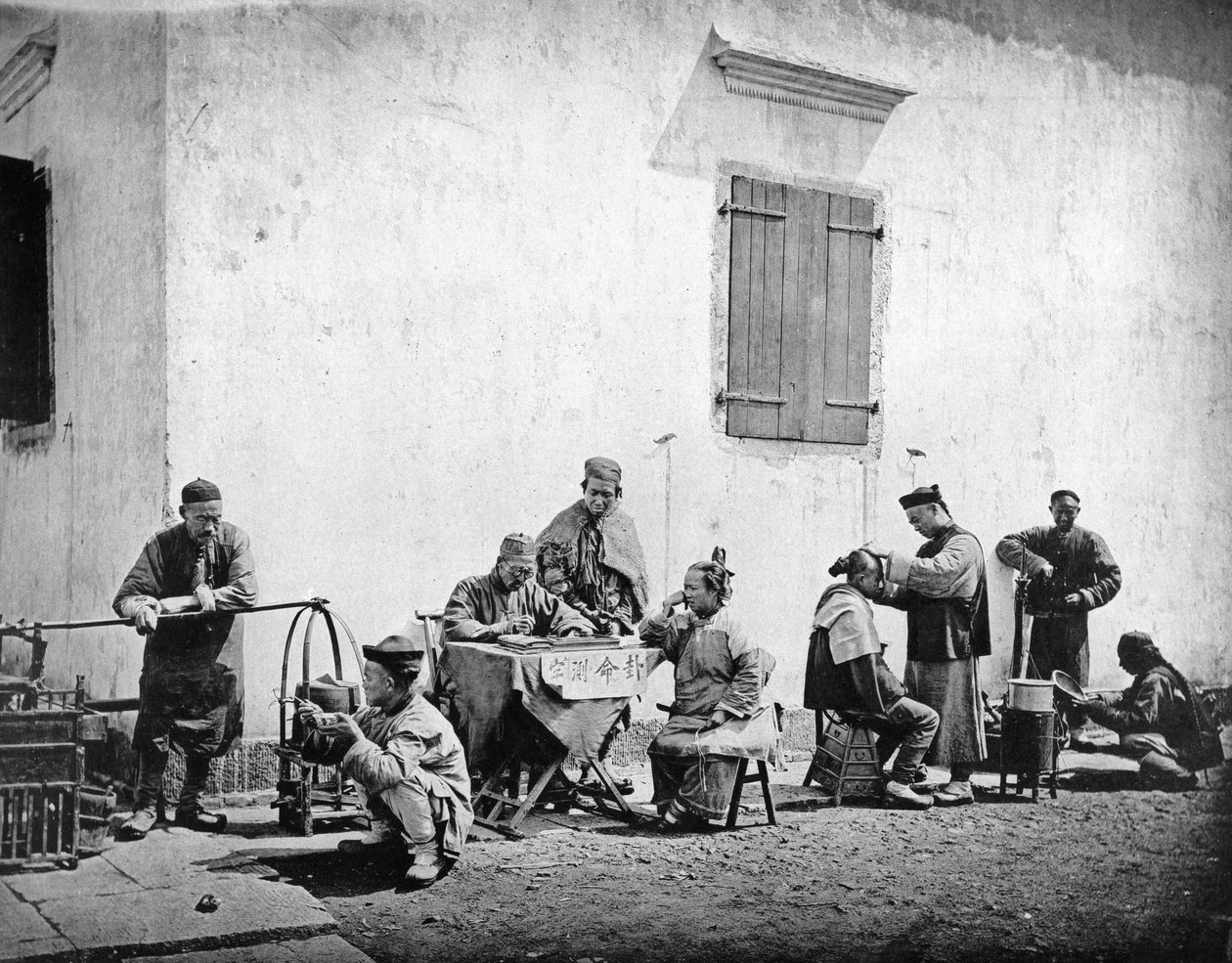 Gadegrupper, Kiu-Kiang, ca.1867-72 af John Thomson