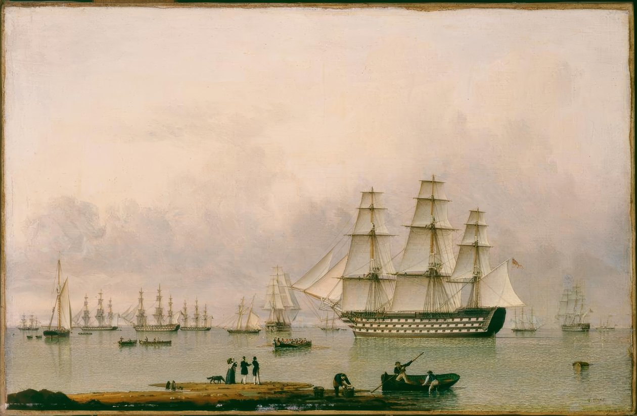H.M.S.Queen i Portsmouth / Ward of Hull af John Ward of Hull