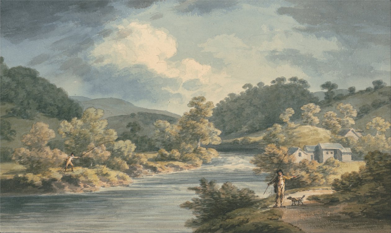 En fisker i Myfod Vale, stedet for prinsessen af Powis palads af John Warwick Smith