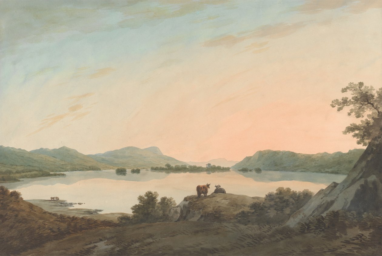 Lake Windermere fra Calgarth med Belle Isle af John Warwick Smith