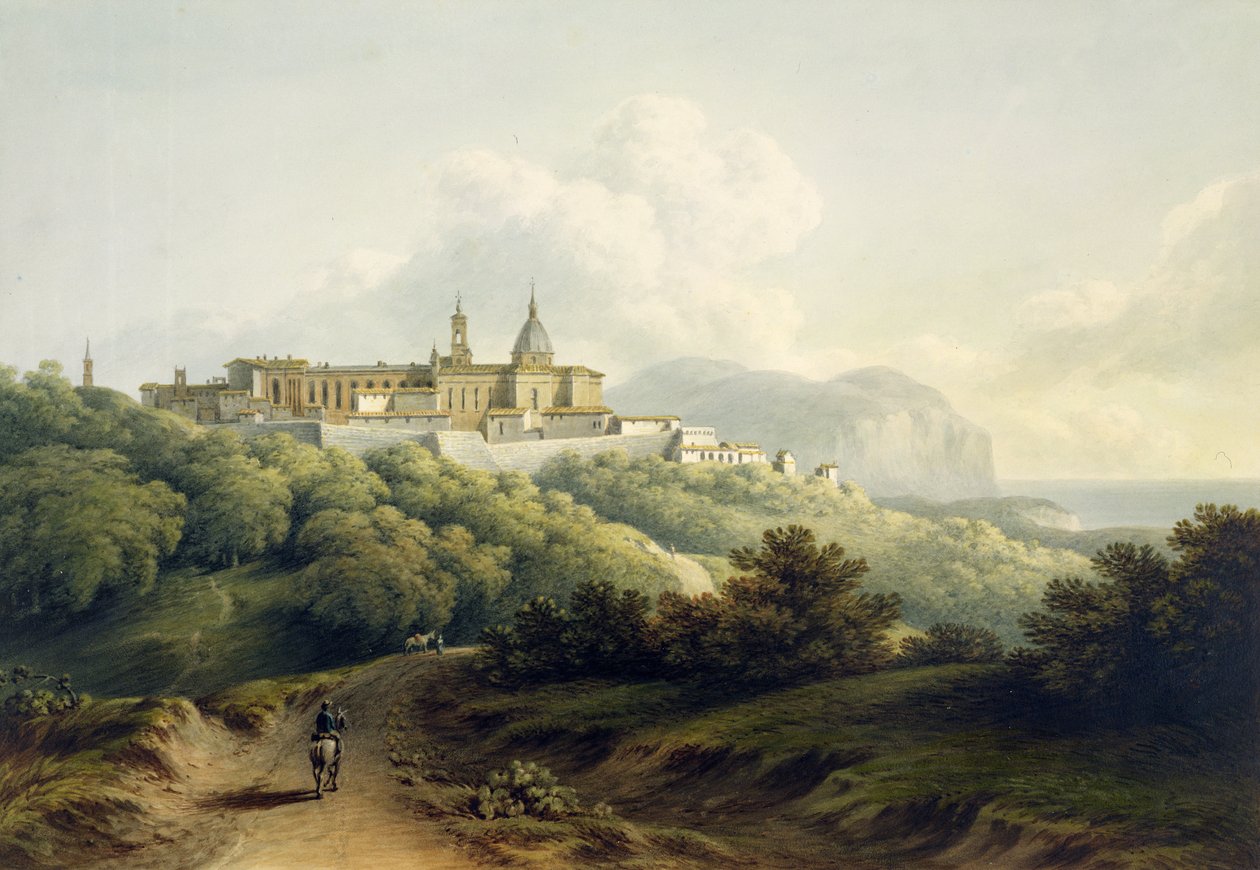 No.2289 Church of the Holy House, Loreto, 1806 (wc og blyant på papir) af John Warwick Smith