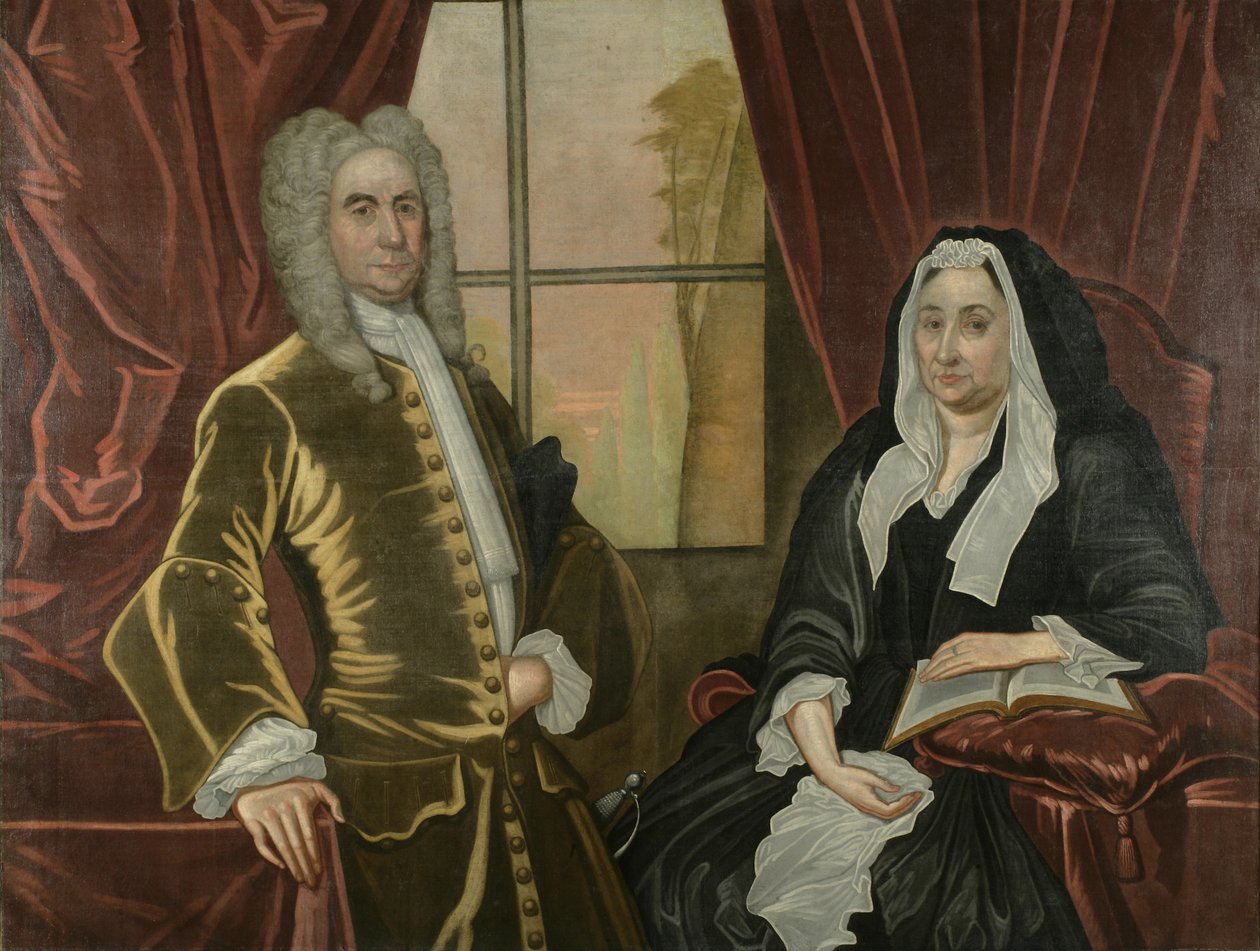 Kaptajn og fru Johannes Schuyler, ca.1725-35 olie på lærred af John Watson