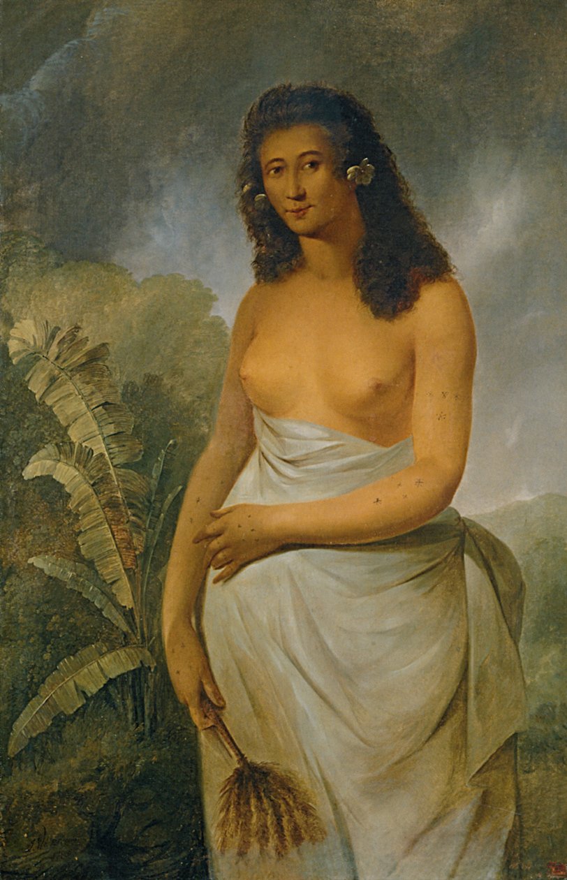 Den tahitiske prinsesse Poedua, datter af Oreo af John Webber