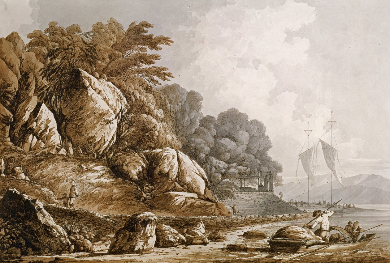 Udsigt i Macao, fra "Views in the South Seas", pub. 1788 af John Webber