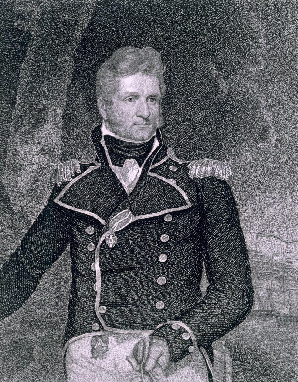 Thomas Macdonough (1783-1825) graveret af John B. Forrest (1814-70) af John Wesley Jarvis