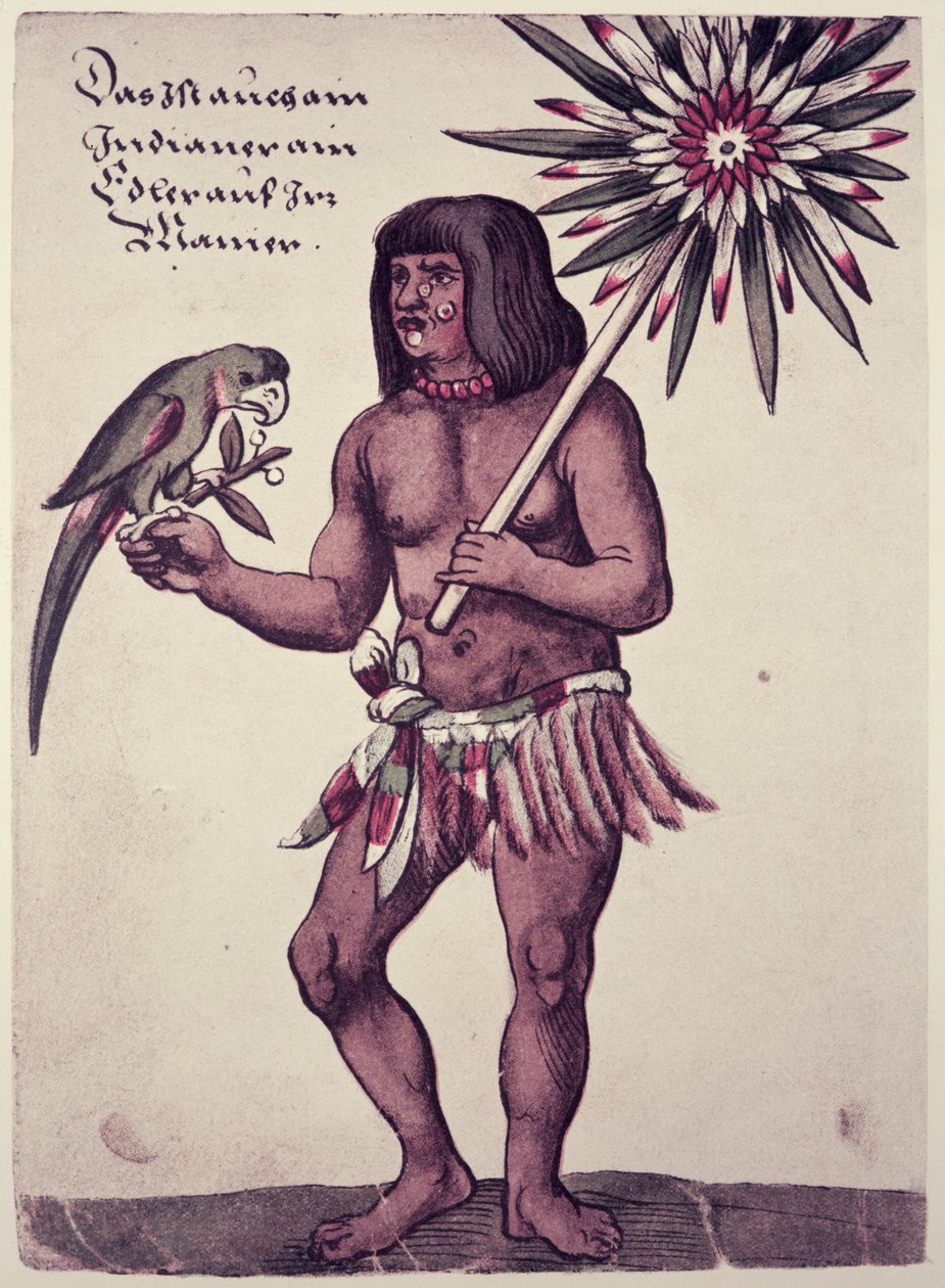 Amazonas indianer, graveret af Theodore de Bry (1528-98) af John White