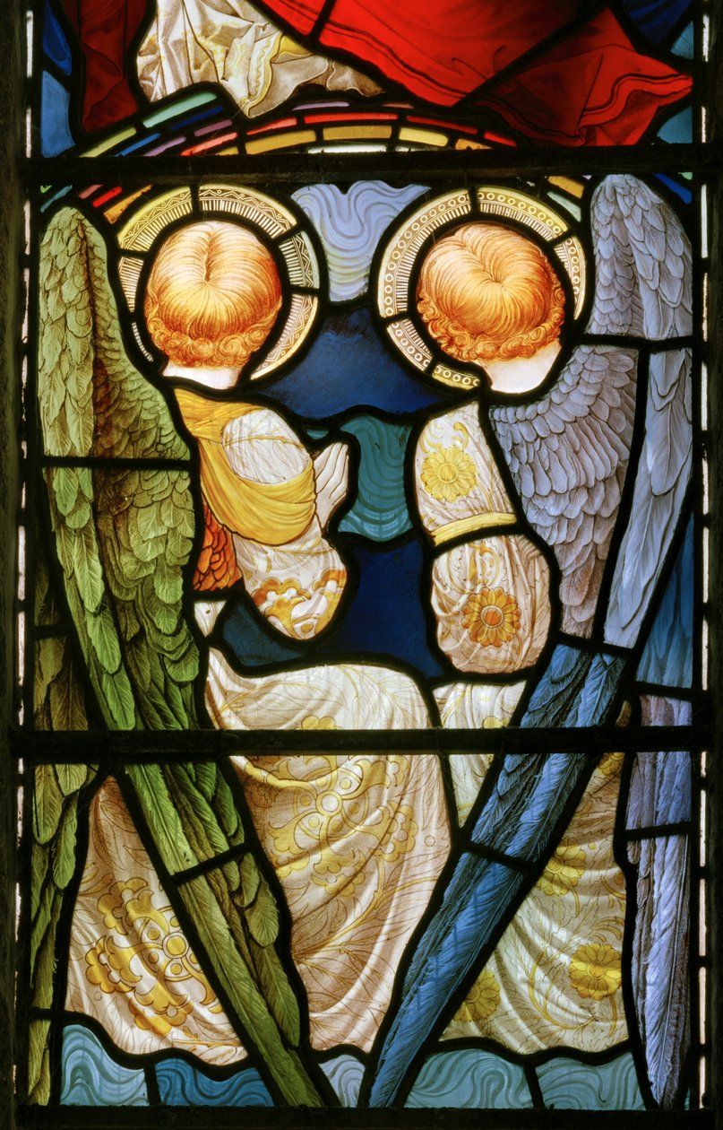Engle, Te Deum, Østvindue, ca. 1888 af John William Brown