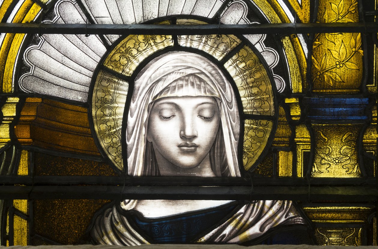 Oxford, Trinity College, James Powell & Sons, John William Brown (1842-1928), St Catherine, 1885 af John William Brown