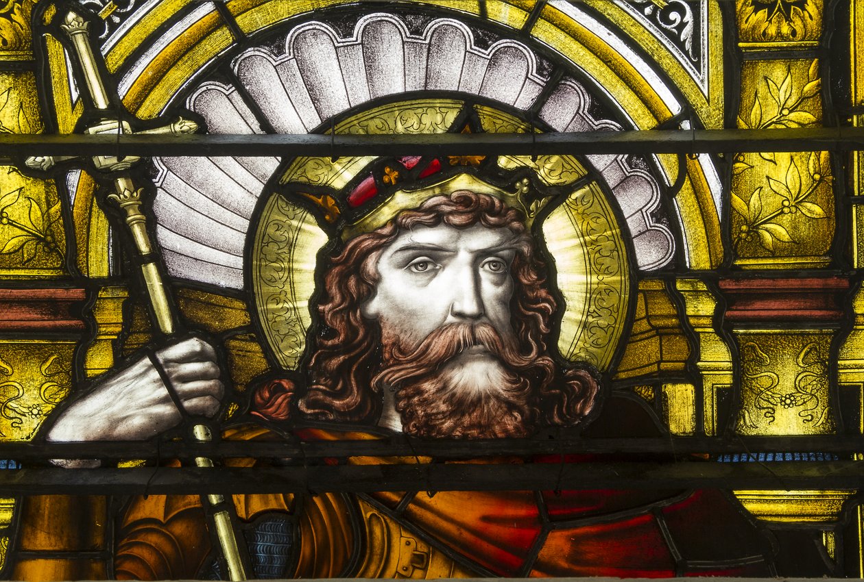 Oxford, Trinity College, James Powell & Sons, John William Brown (1842-1928), St Oswald, 1885 af John William Brown