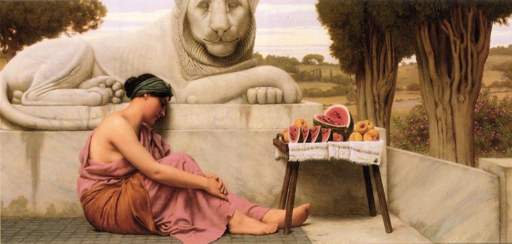 Frugt sælgeren af John William Godward