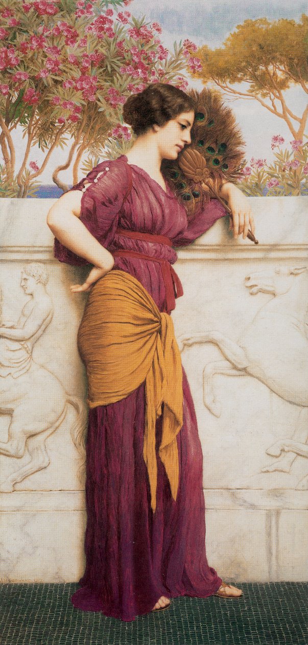 Påfugleventilatoren af John William Godward
