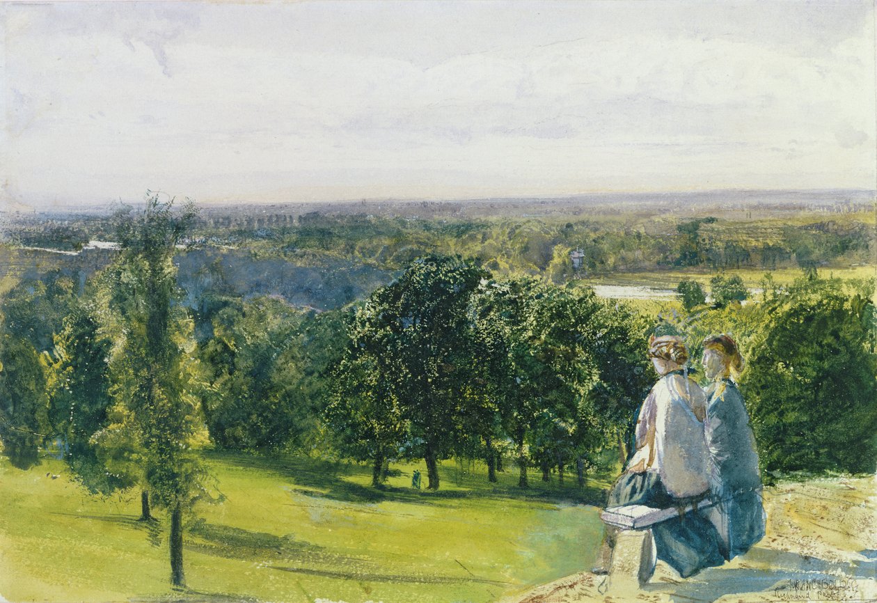 I Richmond Park, ca. 1869 (wc med gouache på papir) af John William Inchbold