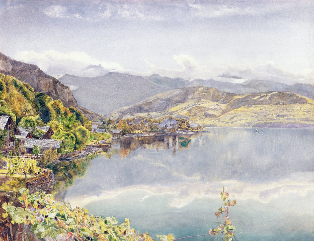 Lucerne-søen, Pilatus-bjerget i det fjerne, 1857 af John William Inchbold