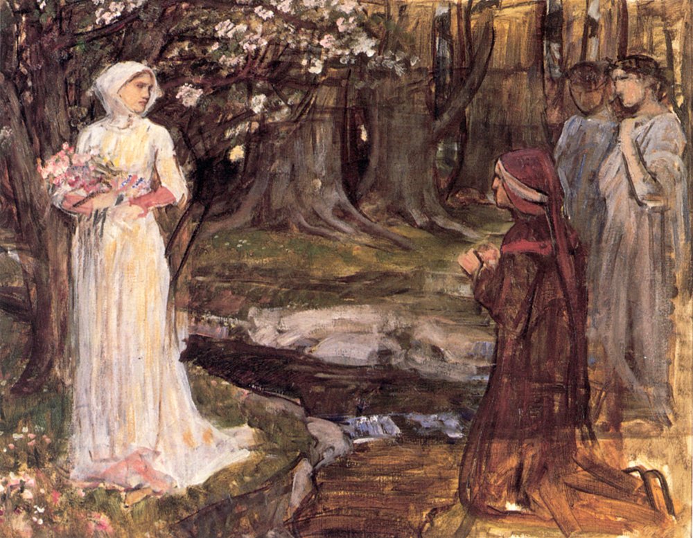 Dante og Matilda af John William Waterhouse