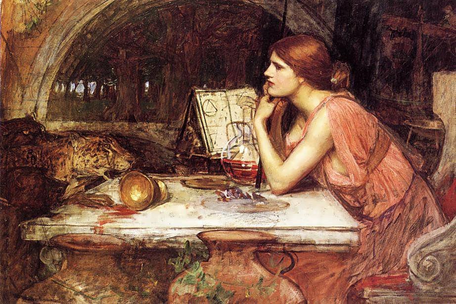 Skitse af Circe af John William Waterhouse