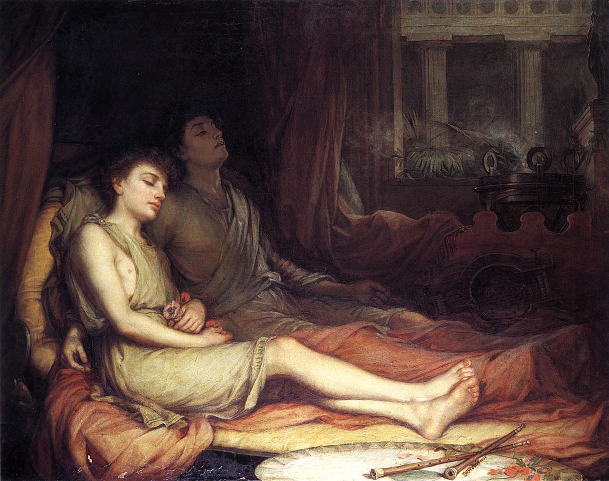 Søvn og hans halvbror Døden af John William Waterhouse