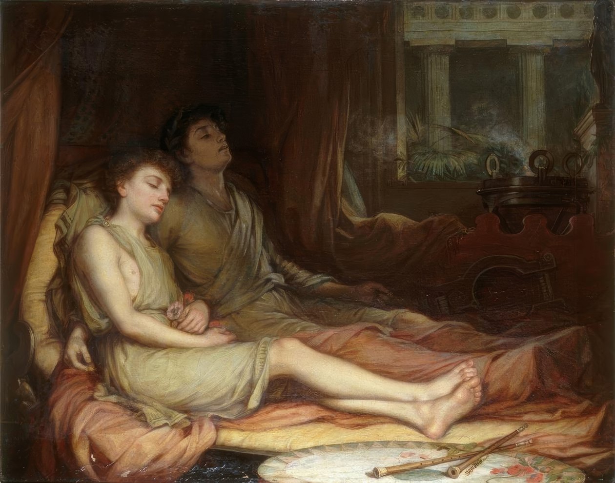 Søvn og hans halvbrors død af John William Waterhouse