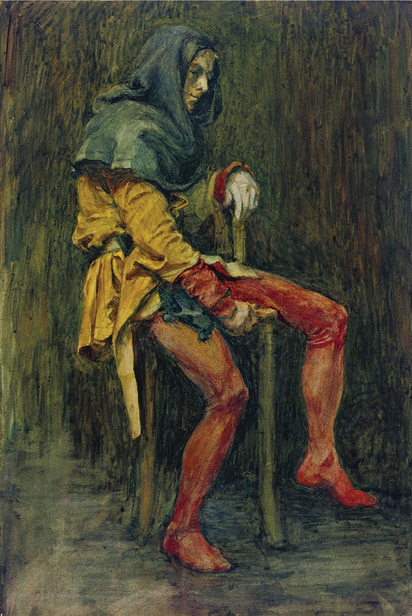 Touchstone, The Jester af John William Waterhouse