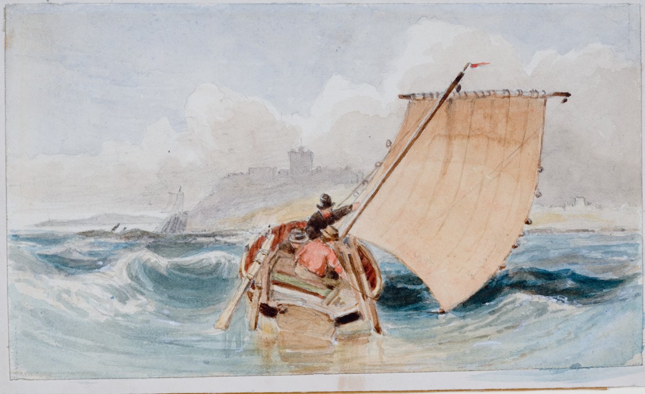 A Coble off Bamburgh (kropsfarve) af John Wilson Carmichael