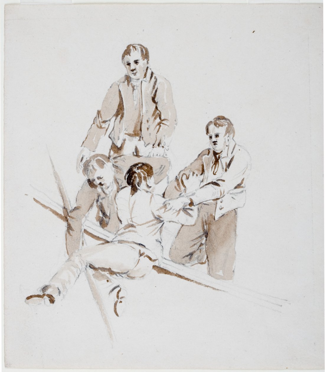 Study of Sailors (blyant og akvarel på papir) af John Wilson Carmichael