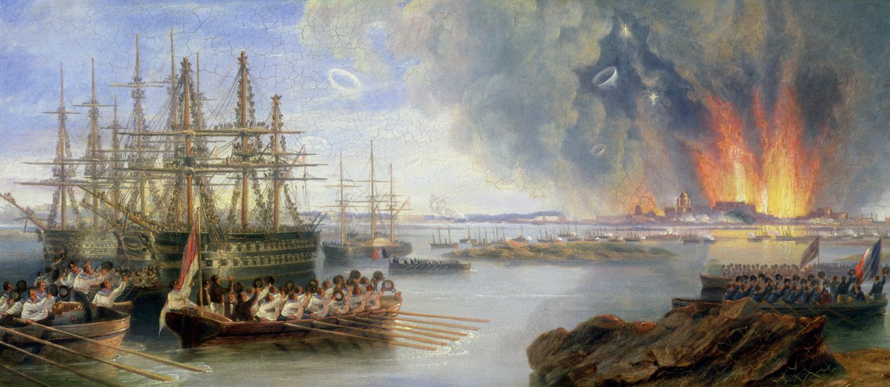 Bombardementet af Sebastopol, 1858 af John Wilson Carmichael