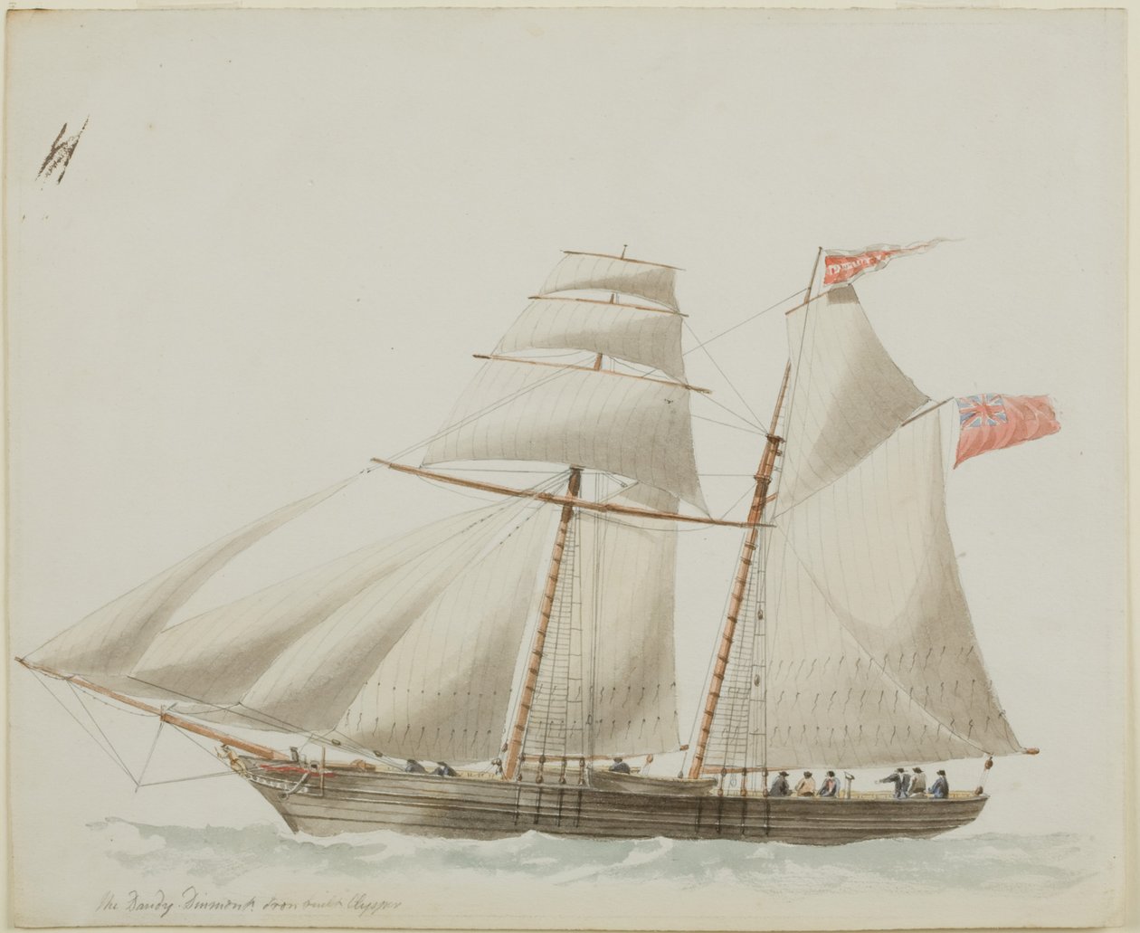 Dandie Dinmont (blyant og akvarel på papir) af John Wilson Carmichael