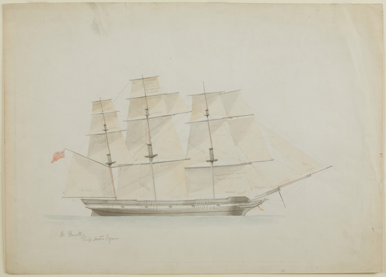 The Dorothy (blyant og akvarel på papir) af John Wilson Carmichael