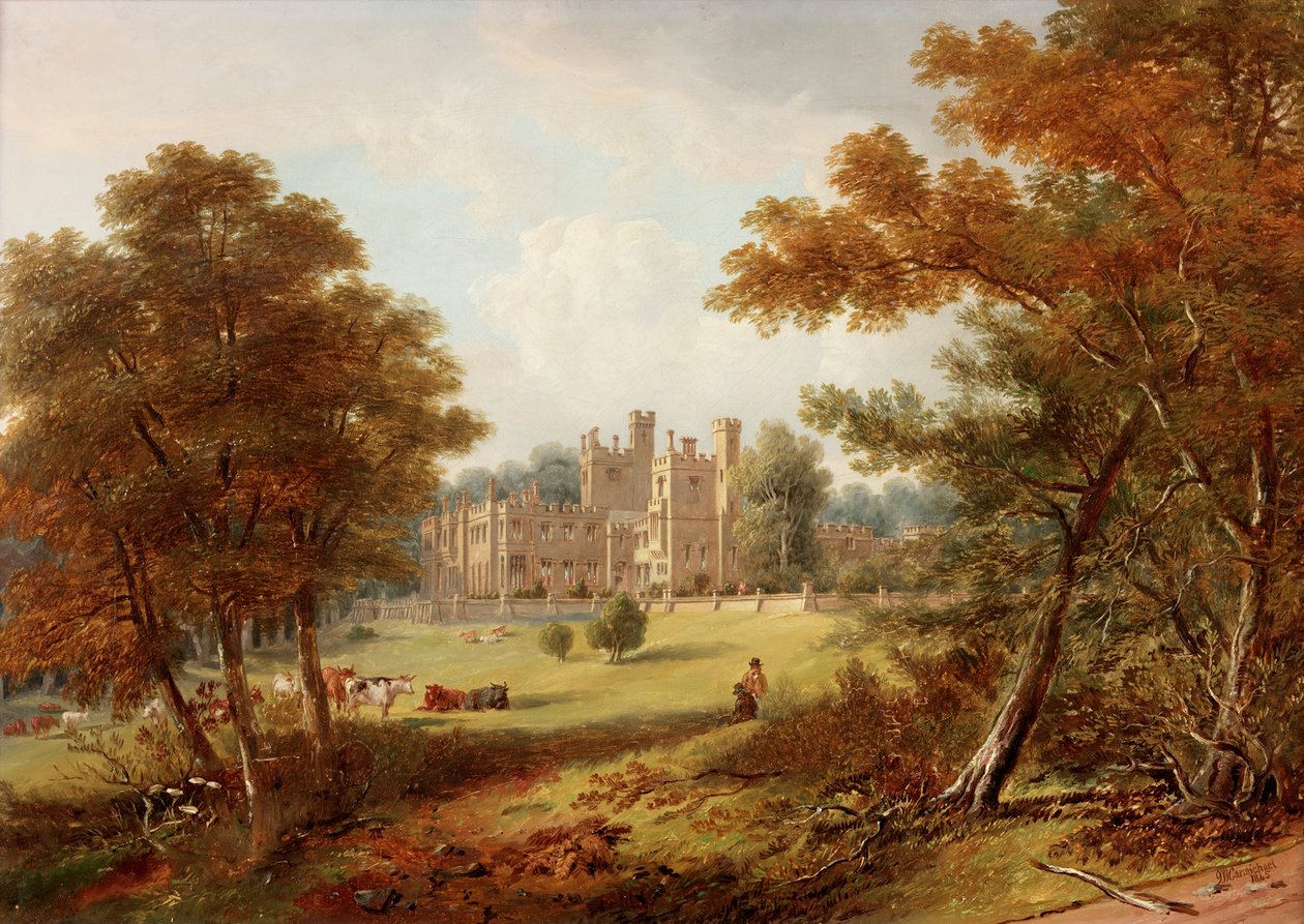 Havefronten, Beaufront Castle, 1845 af John Wilson Carmichael