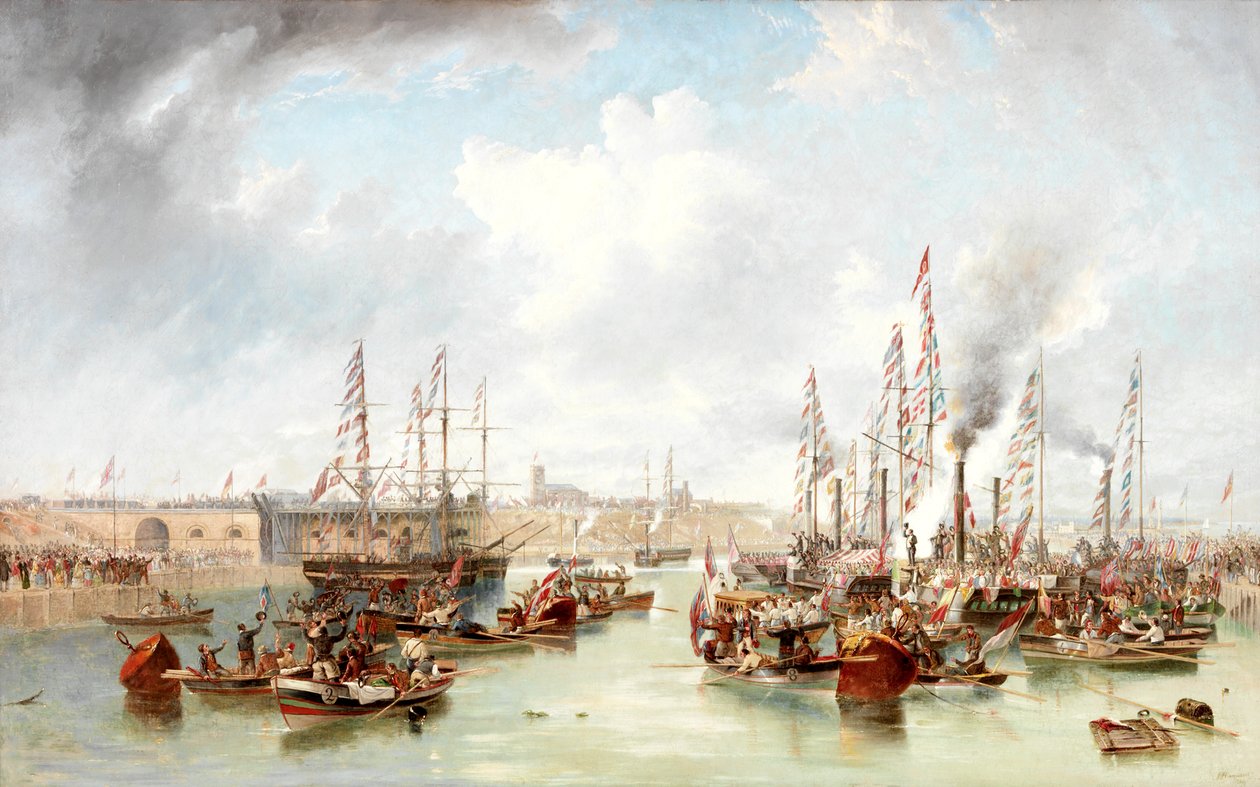 Åbningen af Sunderland South Docks, 20. juni, 1850 af John Wilson Carmichael
