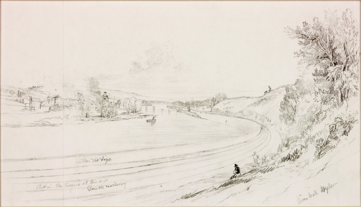The River Wall, Wylam Scars af John Wilson Carmichael