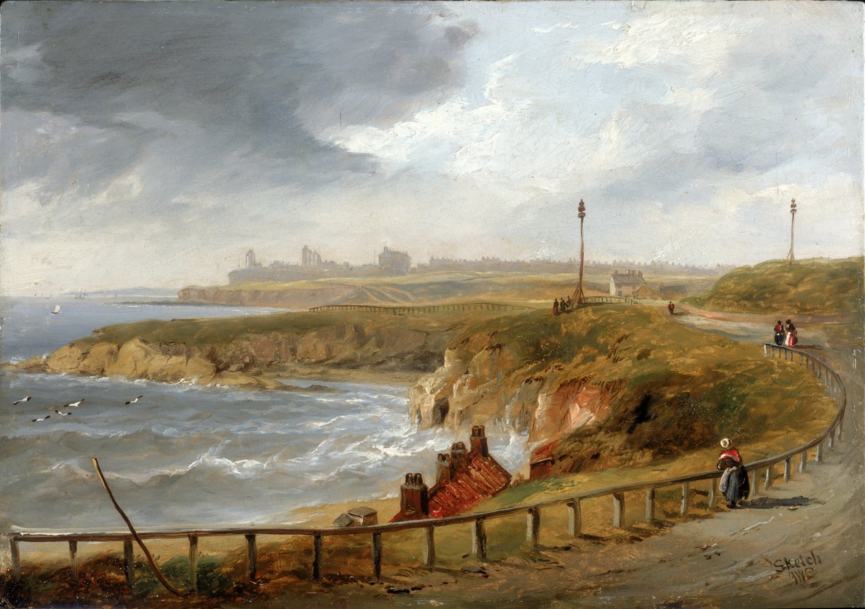 Tynemouth fra Cullercoats af John Wilson Carmichael