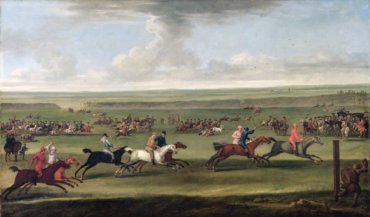 Et kapløb på beacon-banen ved Newmarket, ca. 1750 af John Wootton